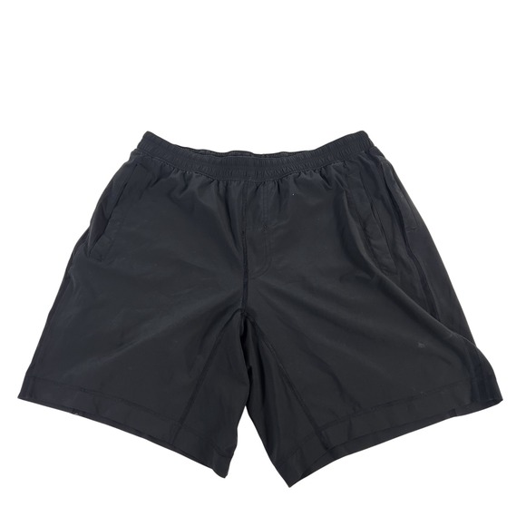 Lululemon Mens Black Athletic Shorts Size XL Quick Dry Gym Workout running - Picture 1 of 9